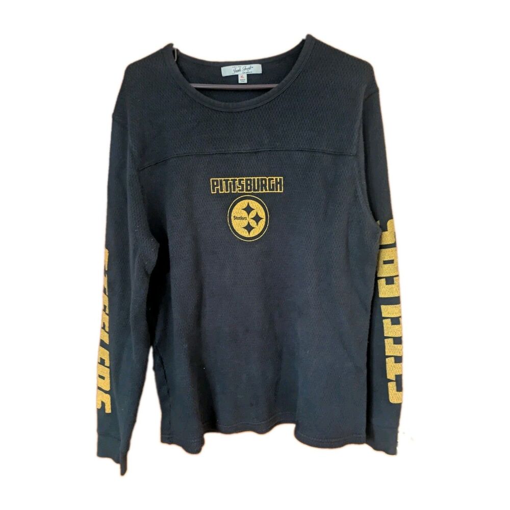 Pittsburgh Steelers Waffle Long Sleeve Shirt Men's XL NFL Football Black Yellow